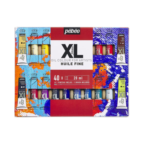 ზეთის საღებავების ნაკრები 40×20 მლ + ფუნჯი XL FINE OIL SET 40 ASSORTED 20 ML TUBES WITH BRUSH