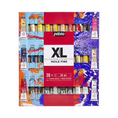 ზეთის საღებავების ნაკრები 30×20 მლ + ფუნჯი XL FINE OIL SET 30 ASSORTED 20 ML TUBES WITH BRUSH