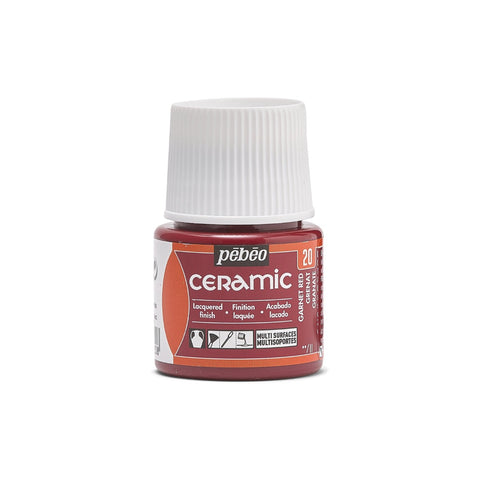 კერამიკის საღებავი მუქი წითელი 45 მლ - CERAMIC 45 ML GARNET RED
