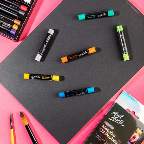 მეტალიკ ზეთის პასტელები 12 ფერი - Metallic Oil Pastels Signature 12pc