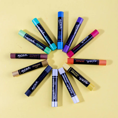 მეტალიკ ზეთის პასტელები 12 ფერი - Metallic Oil Pastels Signature 12pc