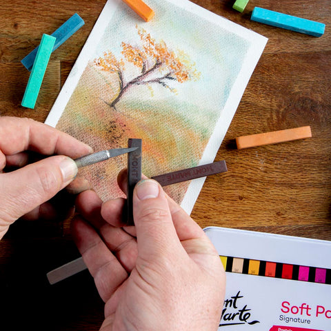 მშრალი პასტელები მეტალის ყუთში 24 ფერი - Soft Pastels in Tin Box Signature 24pc