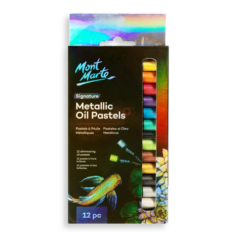 მეტალიკ ზეთის პასტელები 12 ფერი - Metallic Oil Pastels Signature 12pc