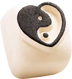 Small creative seed tattoo stone - Yin and Yang heart - LaDot