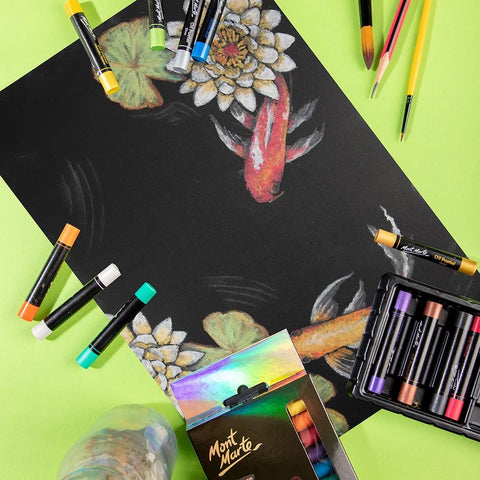 მეტალიკ ზეთის პასტელები 12 ფერი - Metallic Oil Pastels Signature 12pc