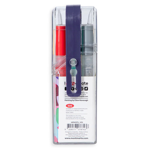აკრილის მარკერების ნაკრები 12 ფერი Acrylic Paint Pens in Case Broad Tip Signature 12pc