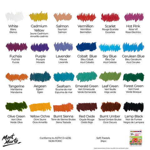 მშრალი პასტელები მეტალის ყუთში 24 ფერი - Soft Pastels in Tin Box Signature 24pc