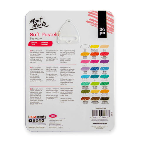 მშრალი პასტელები მეტალის ყუთში 24 ფერი - Soft Pastels in Tin Box Signature 24pc