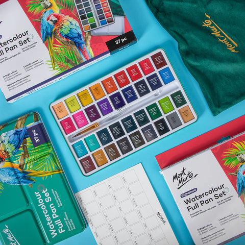 აკვარელის საღებავები ნაკრებში MM Watercolour Full Pan Set 36pc in Tin
