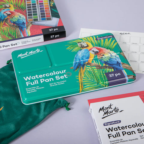 აკვარელის საღებავები ნაკრებში MM Watercolour Full Pan Set 36pc in Tin
