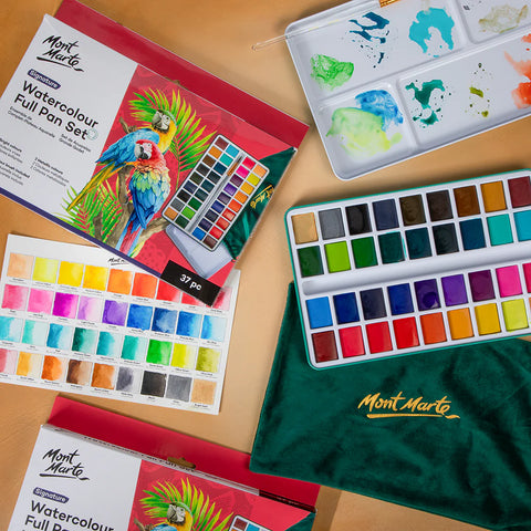 აკვარელის საღებავები ნაკრებში MM Watercolour Full Pan Set 36pc in Tin