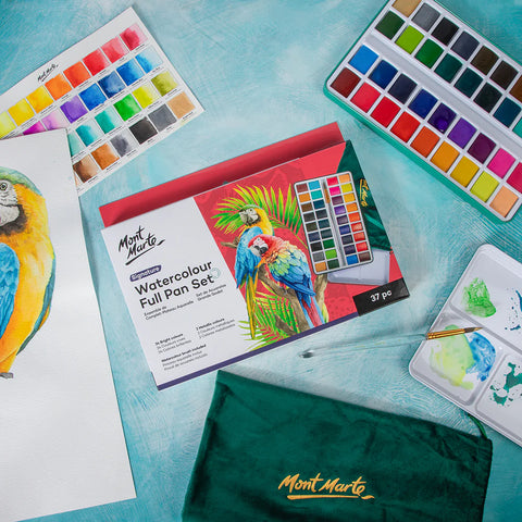 აკვარელის საღებავები ნაკრებში MM Watercolour Full Pan Set 36pc in Tin