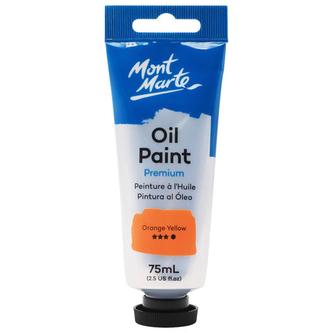ზეთის საღებავი ყვითელ-ნარინჯისფერი 75 მლ - Oil Paint Premium 75ml Tube - Orange Yellow
