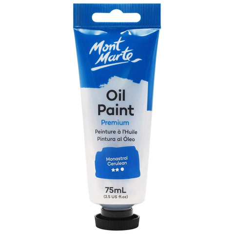 ზეთის საღებავი ღია ლურჯი - 75 მლ Oil Paint Premium 75ml Tube - Monastral Cerulean