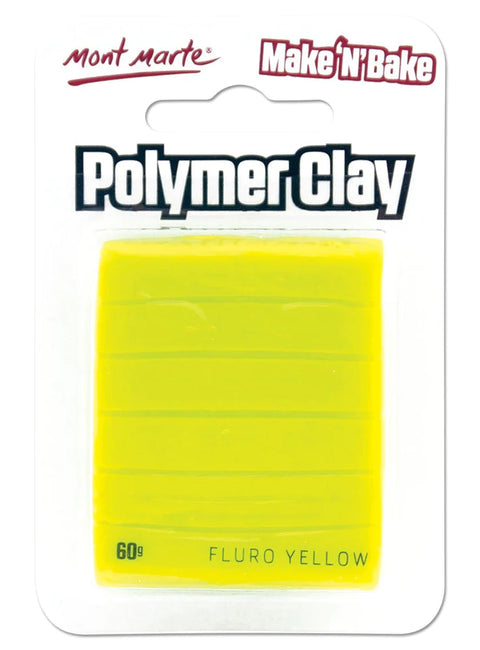პოლიმერული თიხა MM Make n Bake Polymer Clay 60g - Fluro Yellow