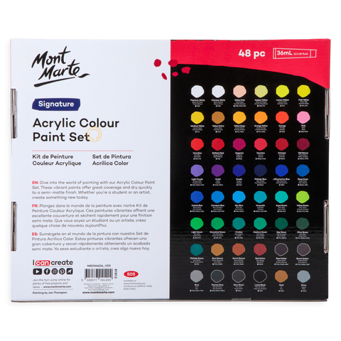 Acrylic paints 48 colors set MM Acrylic Paint Set 48pc x 36ml