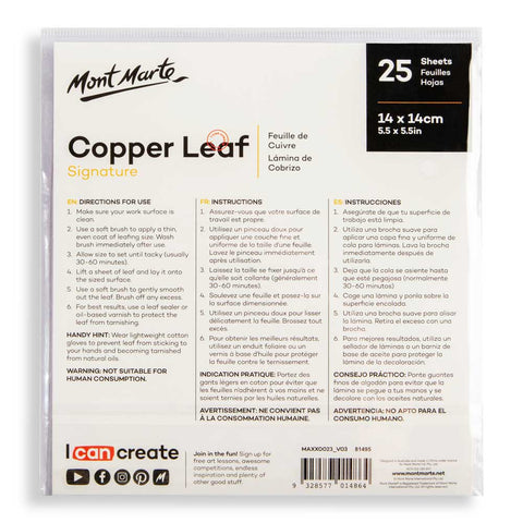MM Copper Leaf 14x14cm 25 sheets