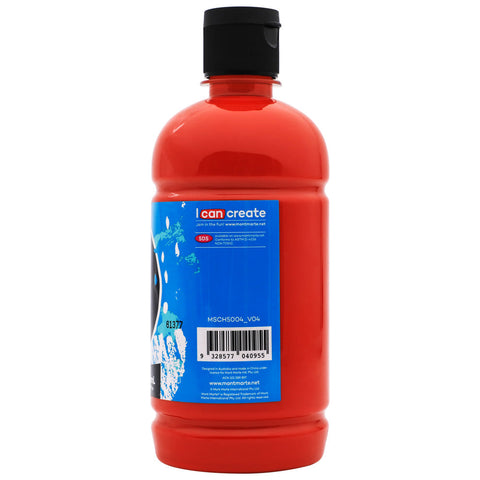 წითელი აკრილის საღებავი MM Acrylic Colour 500ml bottle - Brilliant Red