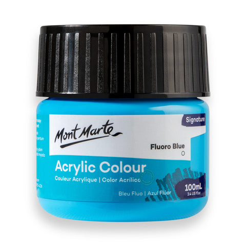 აკრილის საღებავი 100მლ ფლურო ლურჯი-MM Acrylic Colour Paint 100ml - Fluoro Blue