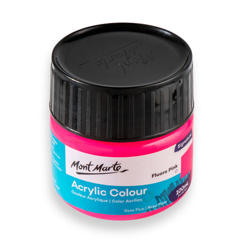 MM აკრილის ფლურო ვარდისფერი 100მლ-Acrylic Colour Paint 100ml - Fluoro Pink