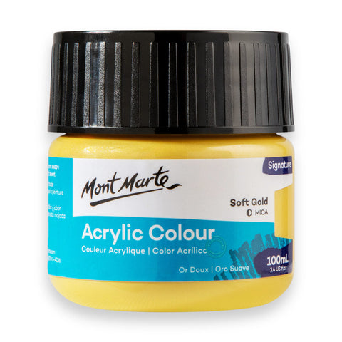 MM Acrylic Color Paint 100ml - Soft Gold