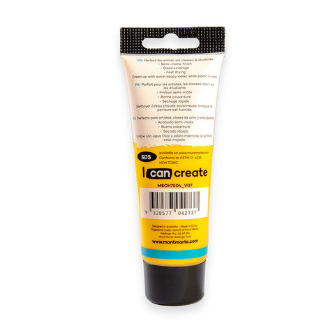 აკრილის საღებავი ყვითელი MM Studio Acrylic Paint 75ml - Medium Yellow