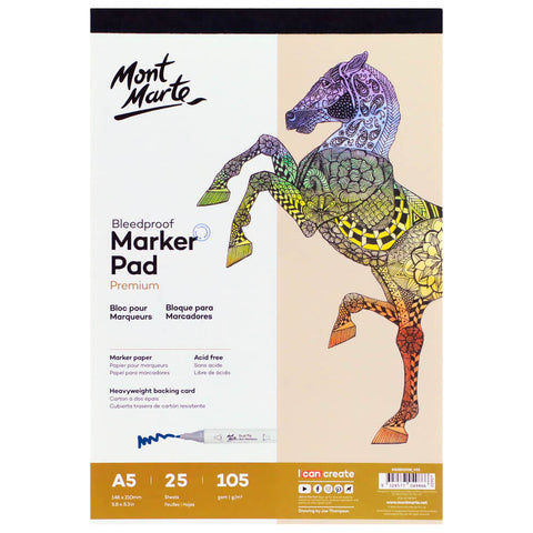 MM Bleedproof Marker Pad 105gsm A5 25 Sheets
