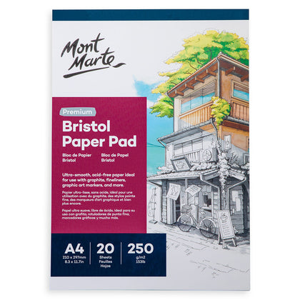 Блокнот из 20 листов бумаги MM Bristol формата A4, плотность 250 г/м².