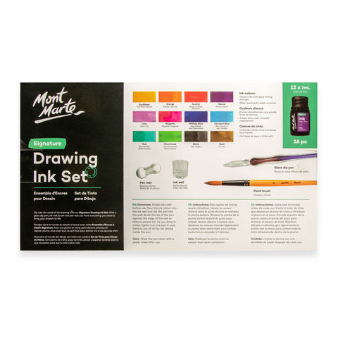 სახატავი მელნების ნაკრები MM Drawing Ink Set 16pc