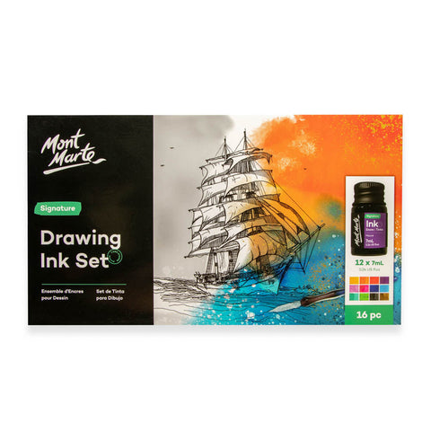 სახატავი მელნების ნაკრები MM Drawing Ink Set 16pc