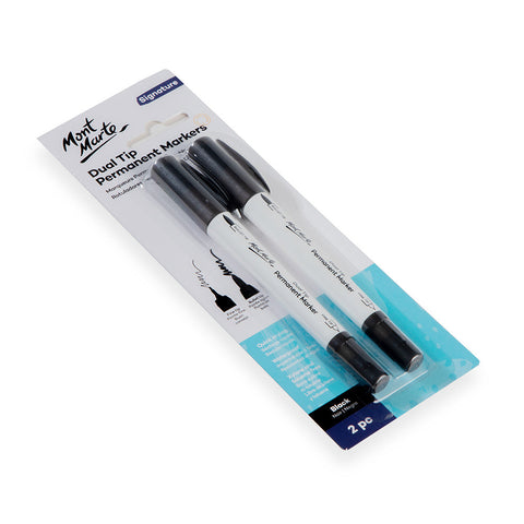 MM Permanent Markers Black 2pc