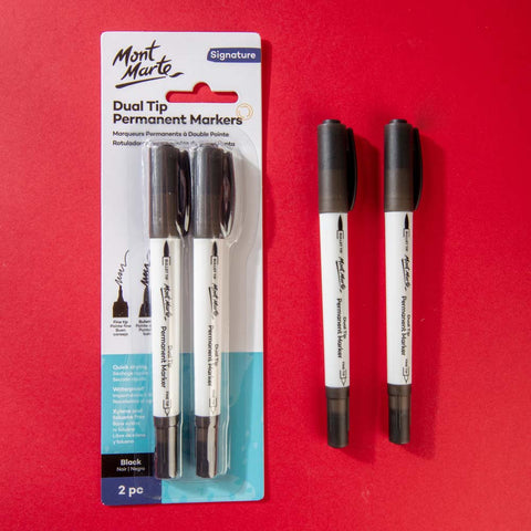 MM Permanent Markers Black 2pc