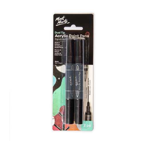 MM Acrylic Paint Pens Dual TIp Black 2pc