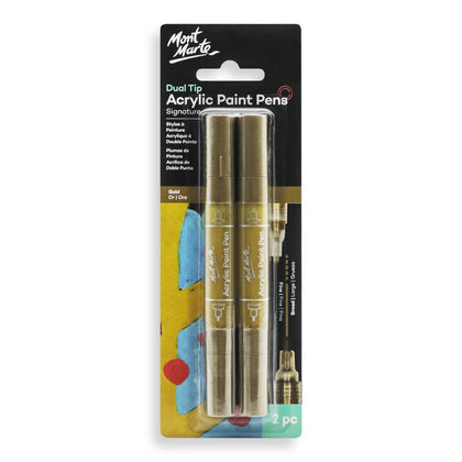 Акриловые маркеры с двумя головками Acrylic Paint Pens Dual TIp Gold 2шт