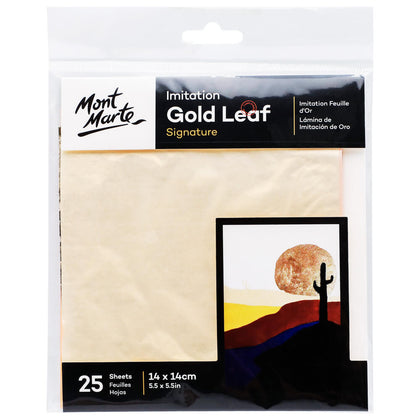 Imitation Gold Leaf (Potal) Imitation Gold Leaf 14x14cm 25 sheets