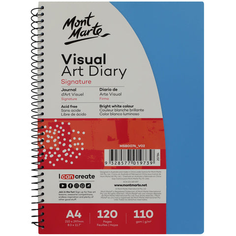 MM Visual Art Diary PP Coloured Cover A4