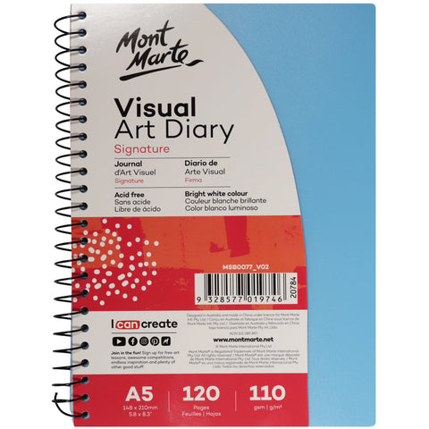 MM Visual Art Diary PP Coloured Cover A5