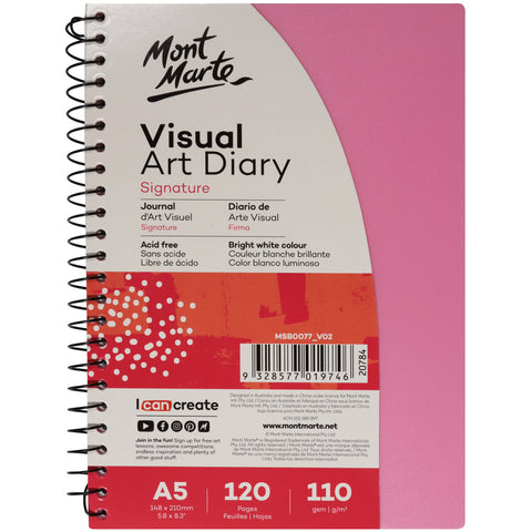 MM Visual Art Diary PP Coloured Cover A5