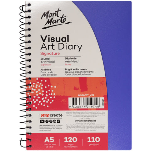 MM Visual Art Diary PP Coloured Cover A5