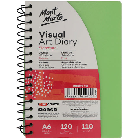 MM Visual Art Diary PP Coloured Cover A6