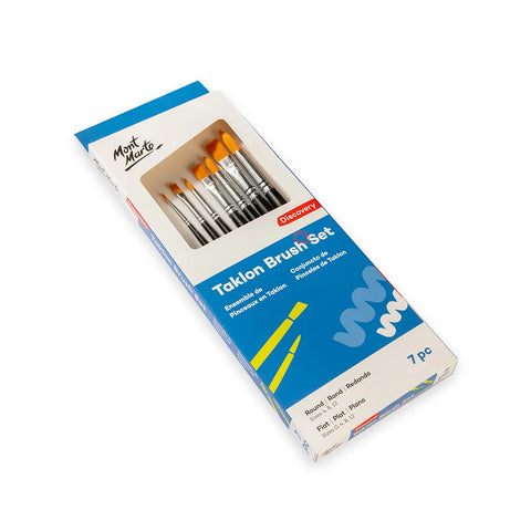 ფუნჯების ნაკრები, მრგვალი და ბრტყელი, 7 ცალი - Brush Set Round and Flat Discovery 7pc