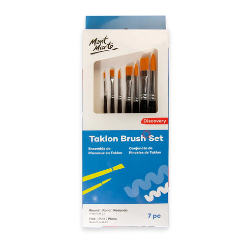 ფუნჯების ნაკრები, მრგვალი და ბრტყელი, 7 ცალი - Brush Set Round and Flat Discovery 7pc