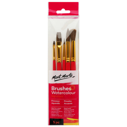 Natural fur brush set (watercolor) MM Gallery Series Brush Set Watercolor 5pc BMHS0027