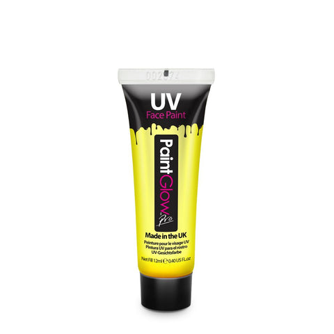 ნეონის საღებავი სახის მოსახატი UV Face & Body Paint (PRO), UV Yellow. 12ml