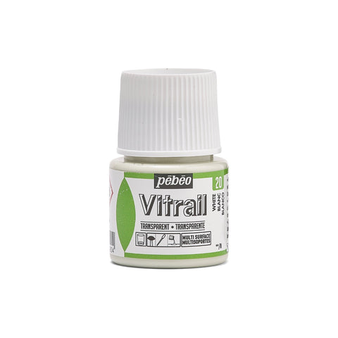ვიტრაჟის საღებავი 45მლ - Pebeo Vitrail 45ml White (გამჭვირვალე მინის საღებავი)