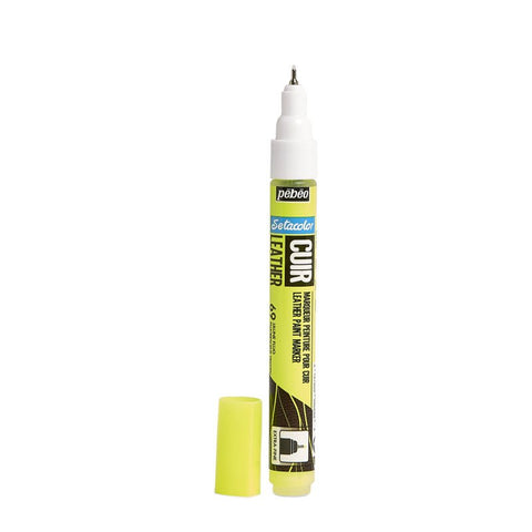 ტყავის მოსახატი მარკერი ნეონის ყვითელი - SETACOLOR LEATHER MARKER – FLUORESCENT YELLOW