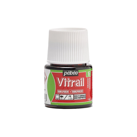 ვიტრაჟის საღებავი 45მლ - Pebeo Vitrail 45ml Orange (გამჭვირვალე მინის საღებავი)