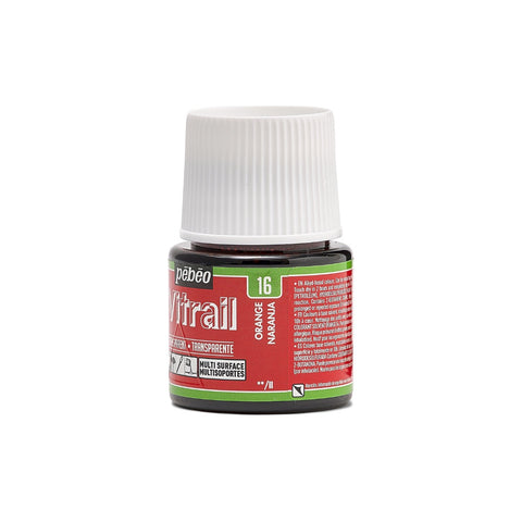 ვიტრაჟის საღებავი 45მლ - Pebeo Vitrail 45ml Orange (გამჭვირვალე მინის საღებავი)