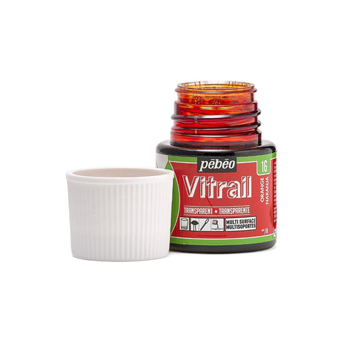 ვიტრაჟის საღებავი 45მლ - Pebeo Vitrail 45ml Orange (გამჭვირვალე მინის საღებავი)