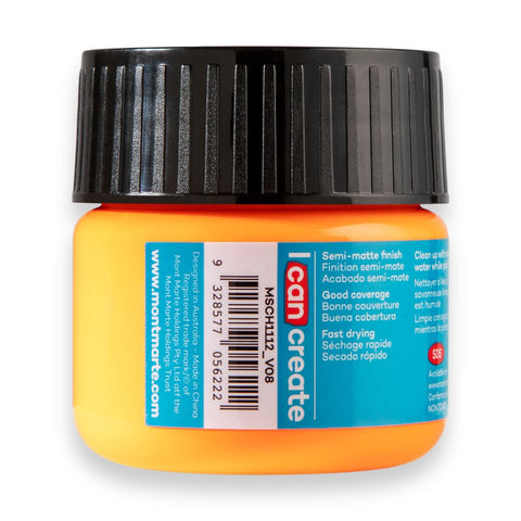MM Acrylic Colour Paint 100ml - Fluoro Orange - LUMINO
